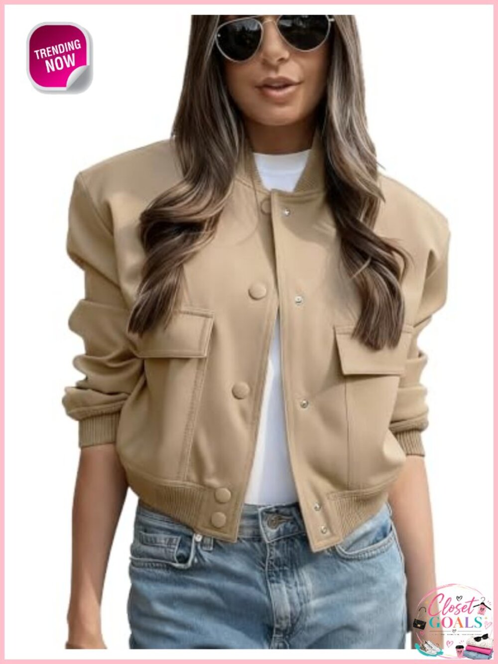 Women Cropped Bomber Jacket Button Down Varsity Jacket Long Sleeve